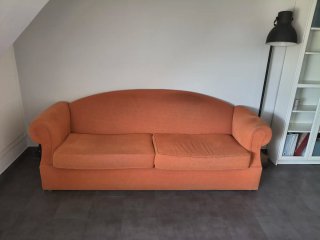 Sofá Cama Naranja Tela