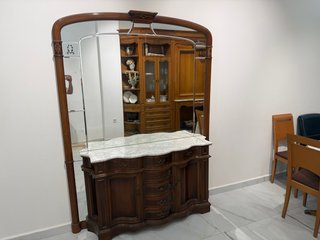 Mueble recibidor madera con espejo