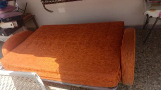 Sofá Cama Naranja Tela