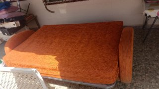 Sofá Cama Naranja Tela