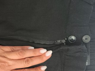 Pantalón Zara aberturas negro T.XS