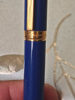 Bolígrafo Dupont Azul Dorado