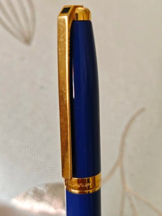 Bolígrafo Dupont Azul Dorado