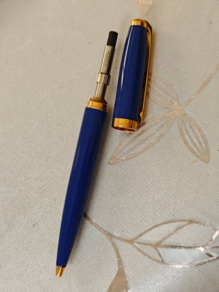 Bolígrafo Dupont Azul Dorado