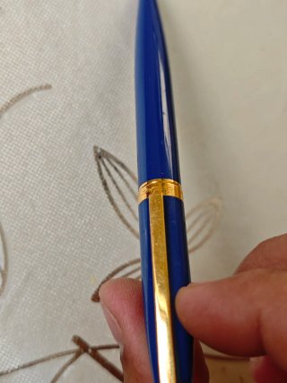 Bolígrafo Dupont Azul Dorado