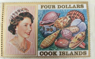 4 Sellos Cook Islands Oficiales Valor Alto
