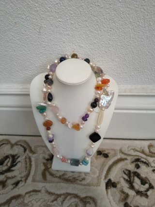 Collana pietre dure naturali multicolor