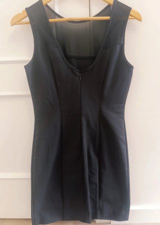Vestido Mango Negro Transparente