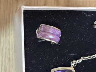 Conjunto Viceroy Pendientes y Collar Morado/Plata