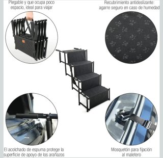 Escalera plegable para perro.