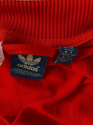 Sudadera Adidas cremallera roja y blanca
