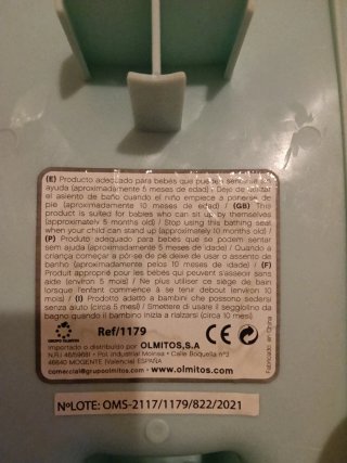 Asiento de ducha para bebé con juguetes