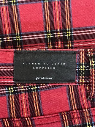 Pantalón de cuadros rojo y negro mujer