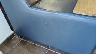 Sofá de 2 plazas de piel negro