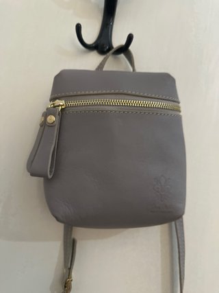 Zainetto vera pelle Made in Italy grigio