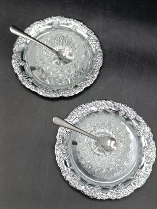 Salero y pimentero de cristal tallado