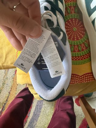 Zapatillas Lacoste T.42.5 Blancas y Verdes