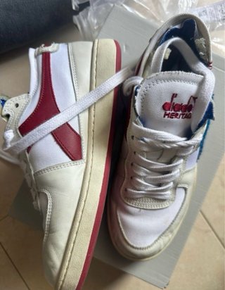Diadora Heritage Zapatillas Blancas Azules y rojo