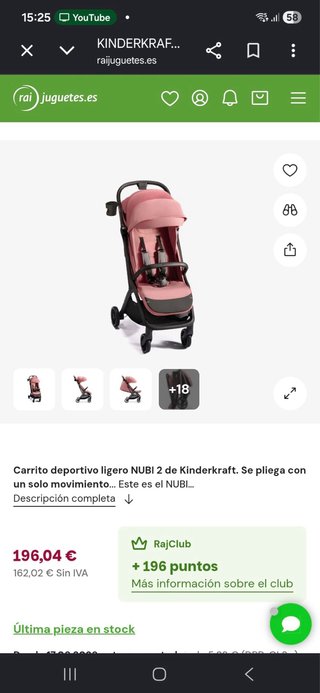 Silla de paseo rosa