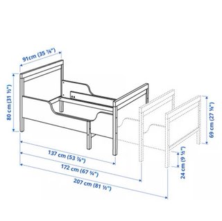 Cama infantil Ikea blanca Sundvik