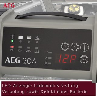 AEG cargador batería microprocesador 9 niveles
