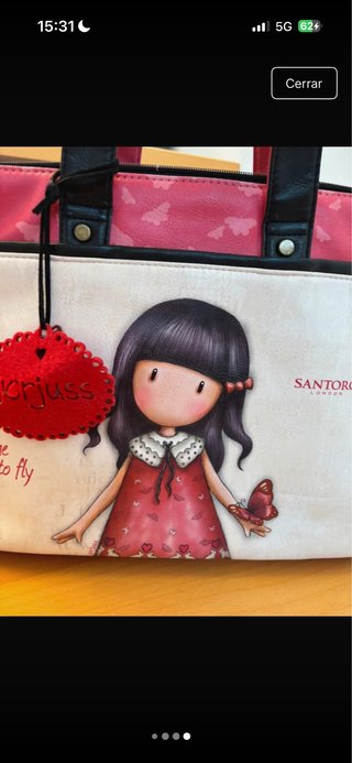 Bolso Santoro Gorjuss Piel Rosa y Blanco