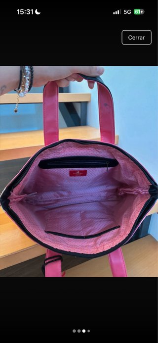 Bolso Santoro Gorjuss Piel Rosa y Blanco