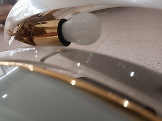 Plafón techo cristal curvado metal dorado