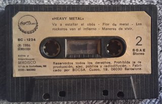 Cinta Casete Heavy Metal Varón Rojo 1986
