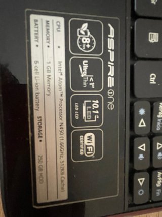 Portátil Acer Aspire One Negro