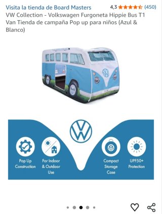 Tienda campaña infantil Volkswagen NUEVA