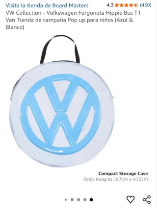 Tienda campaña infantil Volkswagen NUEVA