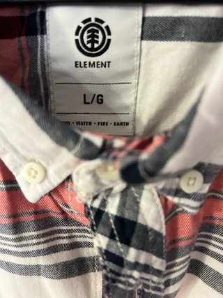Camisa Element Hombre Cuadros Rojo Blanco