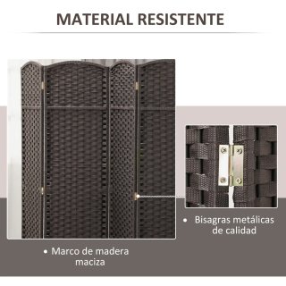 Biombo Separador 6 Paneles Ratán