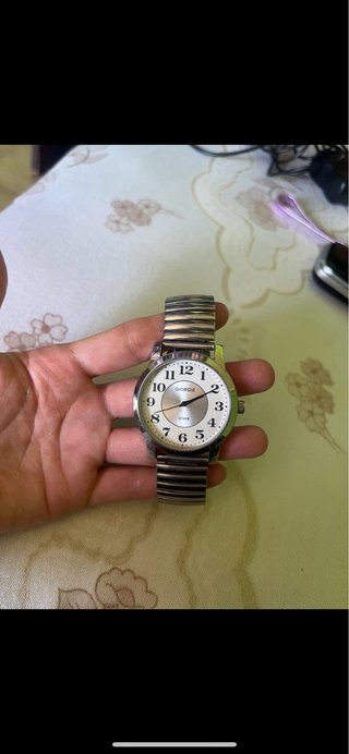 Reloj Giorgie extensible verde y plateado