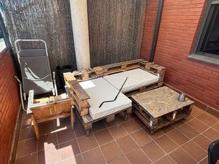 Sofá Palets Terraza Exterior Madera mesa y sillla