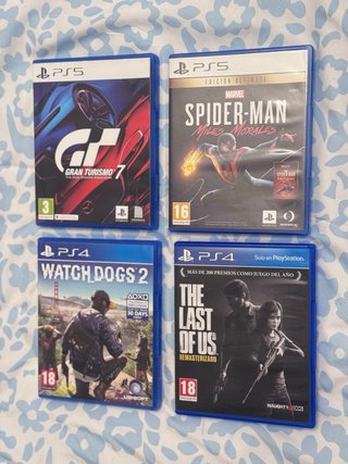 Lote 4 Juegos PS4 y PS5: Gran Turismo 7, Spider-Ma