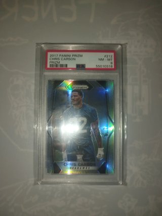 Carta Panini Prizm PSA 8 Chris Carson 2017