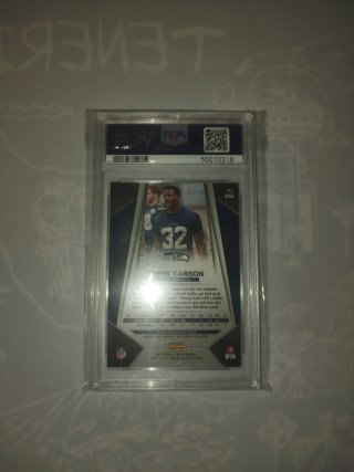 Carta Panini Prizm PSA 8 Chris Carson 2017