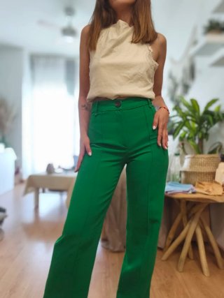Pantalón Mango Verde Talla 36