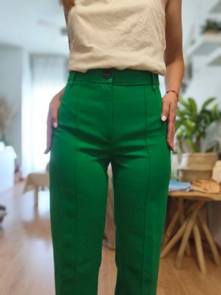 Pantalón Mango Verde Talla 36
