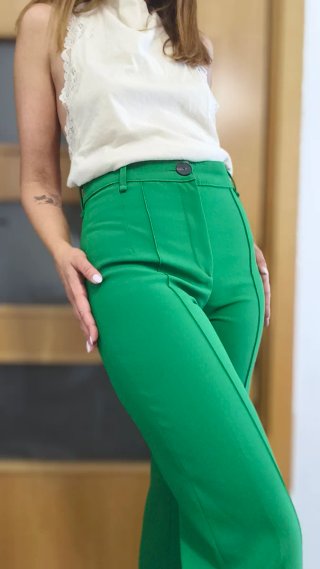 Pantalón Mango Verde Talla 36