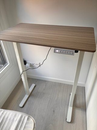 Escritorio Elevable Eléctrico Nogal Claro