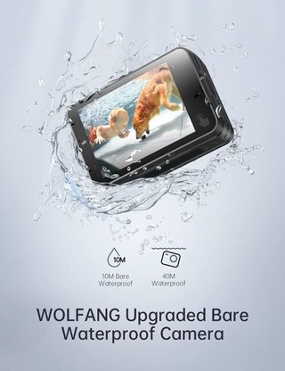 WOLFANG cámara deportiva doble pantalla 4k