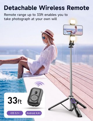 Selfie Stick trípode luces portátil 135cm