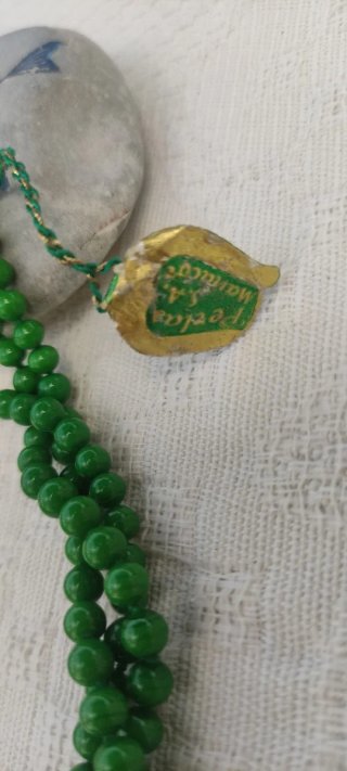Collar Perlas Mallorca Verde y Plata