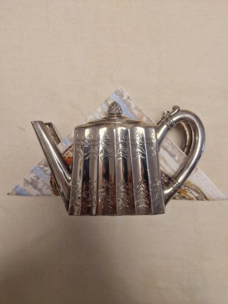 Servilletero con forma de tetera Silver Plated