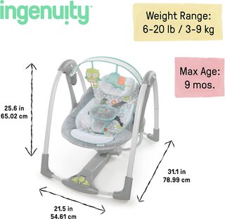 Ingenuity columpio plegable hamaca melodías