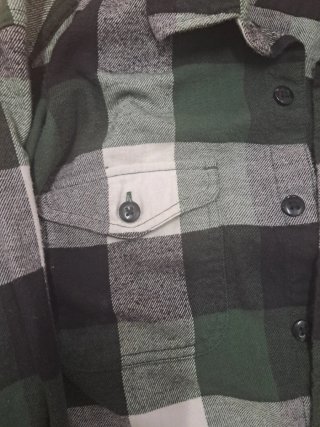 Camisa cuadros American Eagle verde y blanco