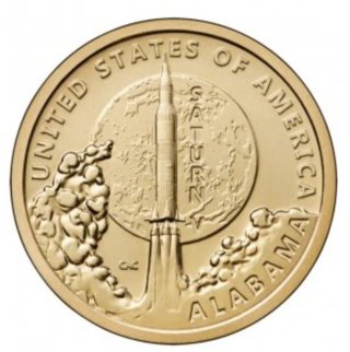Moneda 1 Dólar Saturn V Alabama